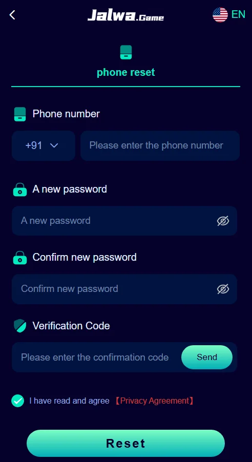 Add your mobile number to reset your password